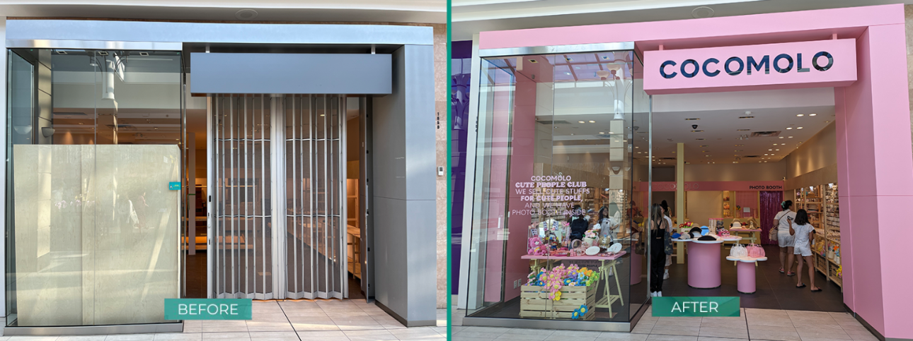 Vitrine avant après